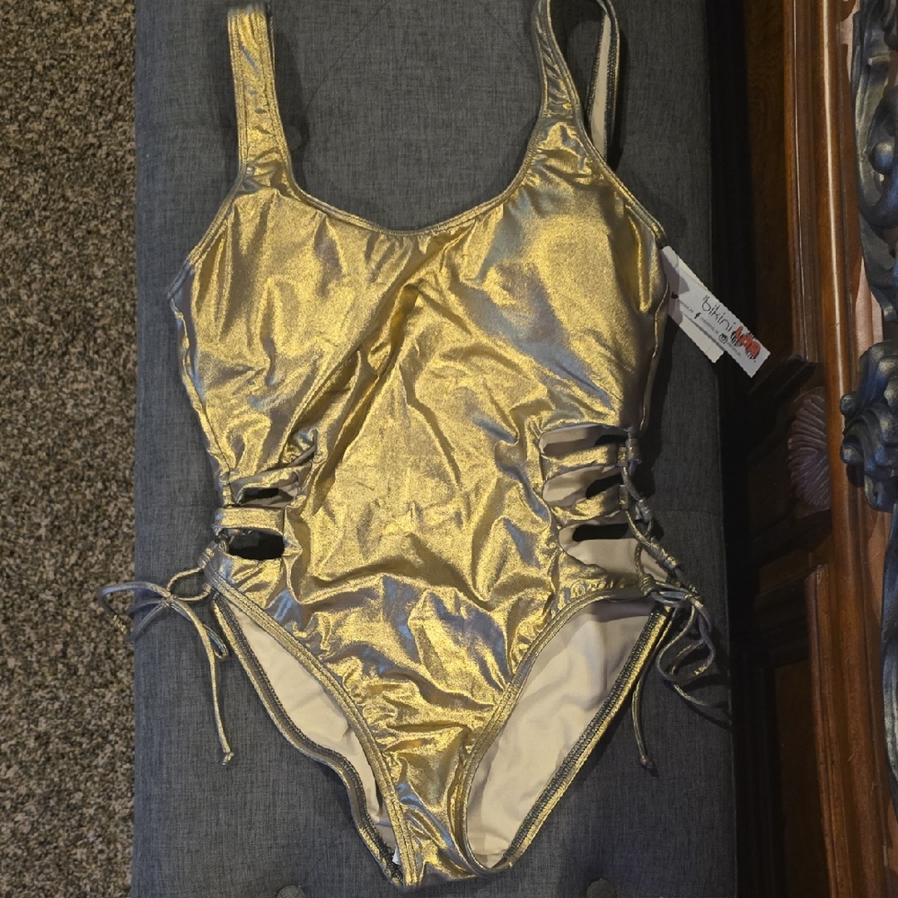 The Bikini Lab Gold One Piece Swimsuit